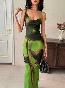 EastFlair 1 件女式超长吊带裙，修身简约优雅，适合夏季