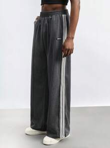 Maija Men's Casual Contrast Stripe Straight-Leg Sweatpants
