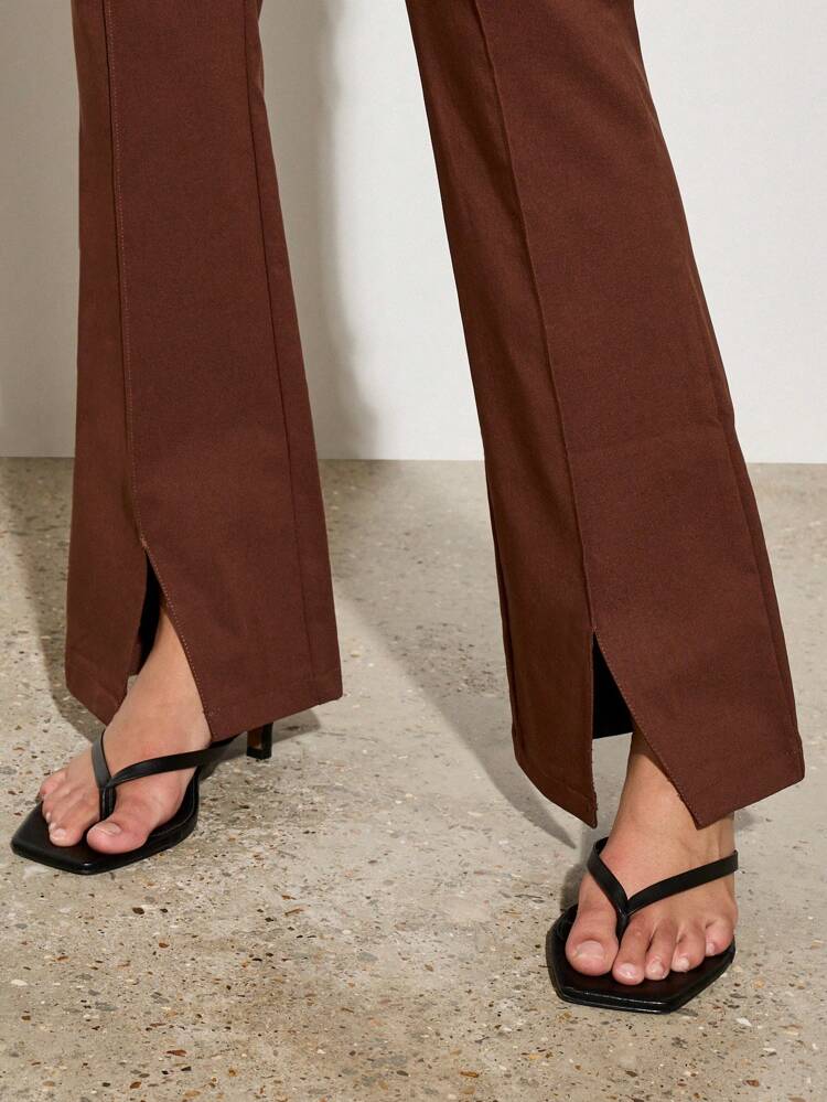 Contemporary Split Hem Flare Pants For Women
