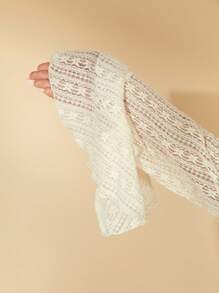 SHEIN BAE Plus Size Women's Spring & Summer Peach Sexy Minimalist Tie-Up Long Sleeve Ruffle Trim Sweet Lace Blouse, Suitable For Valentine's Day, Party, Romantic Date,Concert Women,Summer,Concert Women,Country Concert,Elegant,Vacation Woman,Vacation;Casual,Business Casual Woman,Western Wear Women,Cute,Office For Women,Wedding Guest Women,Club Women Sexy,Graduation,Brunch For Women,Spring,Easter Basket,Holiday,Lace Shirt,Mesh Top,Graduation