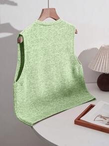 Sweetra Chaleco casual versátil y lindo con lazo y estampado floral en color caqui para mujer, apto para otoño/invierno