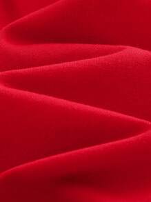 Cozy Pixies 2pcs/Set Baby Girl Strawberry Pattern Knit Soft Round Neck Short Sleeve Pullover Top And Strap Overall Dress - Red - View 4