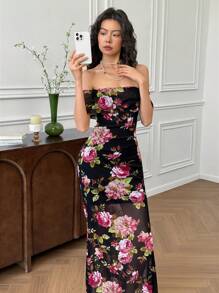 EastFlair Elegante off-shoulderjurk met bloemenprint voor dames
