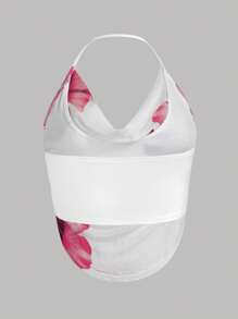 Firerie Top attillato da donna taglie forti con stampa floreale, scollo arricciato e schiena scoperta, elegante e confortevole, adatto allo stile vacanziero