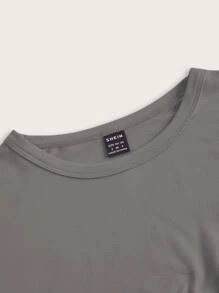 SHEIN EZwear Bộ 4 Áo thun cổ tròn bó sát tay ngắn thường ngày dành cho nữ, thích hợp cho mùa hè - Nhiều màu - Xem 5