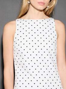 AiiRZ Enges Minikleid im Polka-Punkt-Muster, ärmellos, mit Bardot-Ausschnitt, Sommerparty Cocktailkleid, klassischer Stil, Abend, schlank geschnitten, modern, elegant, modisch