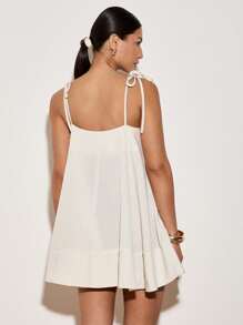 AiiRZ Áo ba lỗ buộc vai mùa hè, váy ngắn chữ A dài kiểu dáng thang, hoàn hảo cho kỳ nghỉ bãi biển, khu nghỉ dưỡng, mặc trong mùa lễ - trắng - Xem 2