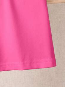 SHEIN 可爱熊印花百搭短袖圆领 T 恤，百搭舒适，适合年轻女孩 - 玫紅色 - 查看 6