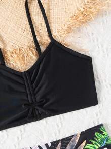 青少年女孩度假海滩比基尼泳装套装