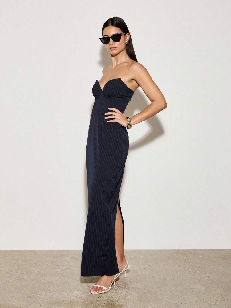 Strapless Column Long Dress Sweetheart Neckline