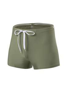 Manfinity Swimmode Men's Tie Waist Casual Swim Trunks For Vacation