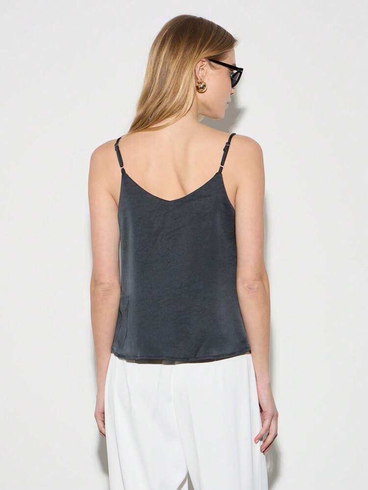 Sleeveless Cropped Tie Front Cami Tank Top