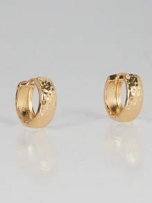 Minimalist Hoop Earrings Suitable For Daily Wear Winter Gifts - Yellow Gold - View 4