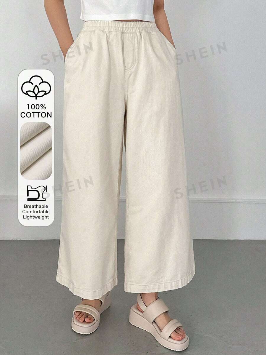 FRIFUL Pantalones vaqueros de unicolor de estilo simple para el uso diario de mujeres