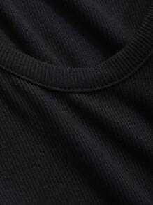 Dazy Star Women's Round Neck Ribbed T-Shirt,Fall Clothes Long Sleeve Women Tops - Black - View 9