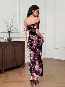 EastFlair Elegante off-shoulderjurk met bloemenprint voor dames