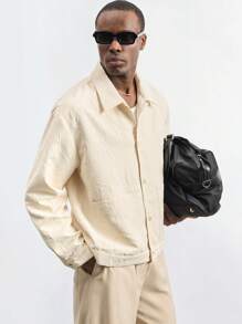 Maija Men's Casual Solid Color Textured Dual Pocket Jacket