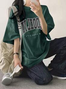 DAZY 女士宽松字母印花T恤超大码T恤
