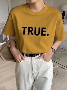 DAZY 字母印花圓領t恤