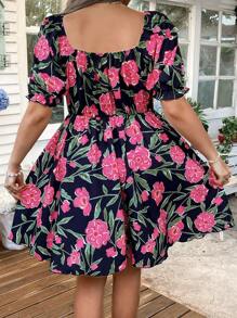 Flirla 大码时尚休闲印花优雅度假连衣裙，多色