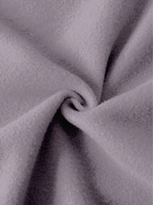 INAWLY 大码女式纯色长袖抽绳连帽口袋休闲运动衫 - 淺灰紫 - 查看 4