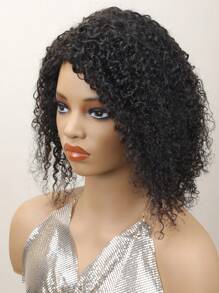 Glueless Wig Ready And Go Kinky Curly Short Curly Human Hair Wigs For Women Full Machine Made Wig Jerry Curly Wave Wigs Cheap Curly Bob Wigs Natural Black