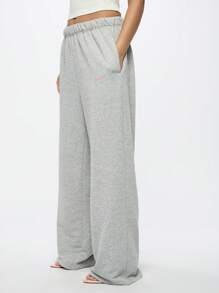 SUMWON WOMEN Wide Leg French Terry Sweatpants Cozy Lounge Pants Athletic Workout Joggers With Elastic WaistbAnd ComFortable Athleisure Winter Training Pants - Grey - View 5