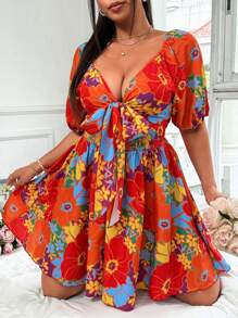 Flirla Women Casual/Holiday Floral Print Dress - Multicolor - View 4