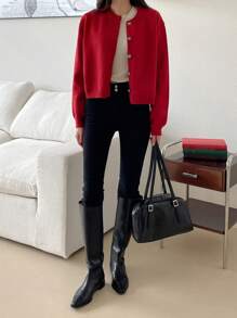 DAZY Button Front Cardigan,Long Sleeve Tops,Fall Clothes Jacket