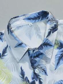 Manfinity RSRT Men's Botanical Print Casual Short Sleeve Shirt & Shorts Set - Multicolor - View 5