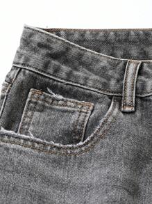 DAZY 女式纯色休闲宽松牛仔裤，带口袋