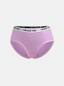 SHEIN 6pcs/Set Tween Girls Comfortable Letter Elastic Waist Breathable Panties, Simple Design - Multicolor - View 7