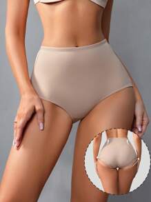 1 pieza Calzones moldeadores de unicolor para control del abdomen de mujer