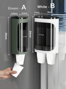 SHEIN Disposable Cup Holder, Automatic Cup Dispenser, Water Dispenser, Paper Cup Holder, Wall Mounted Household Non Perforated Creative Storage Rack - Multicolor - View 5