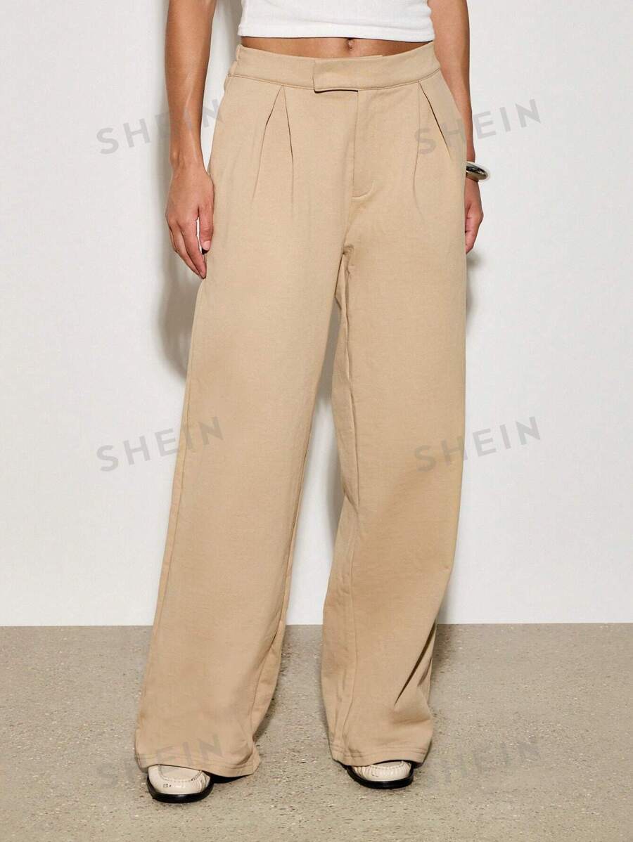 AiiRZ Pantalones deportivos de pierna ancha a medida, con pliegues frontales, pantalones jogger para usar en casa, ropa deportiva y casual, pantalones cómodos y elásticos para otoño e invierno, para uso en la oficina o en casa