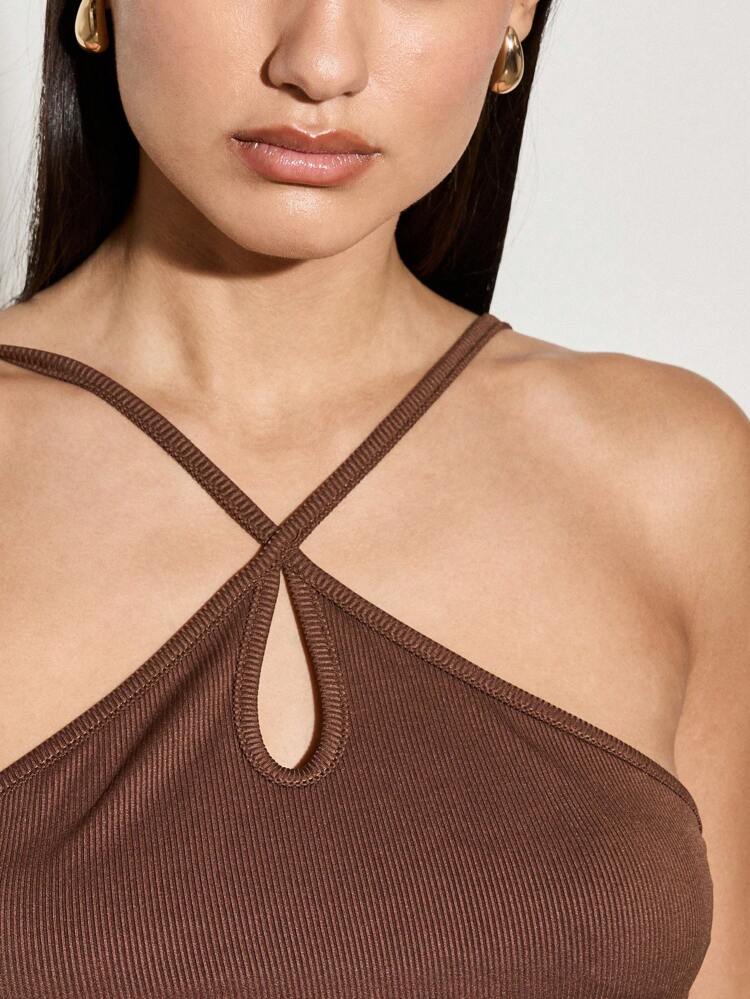 Halter Neck Backless Cami Top And Wide Leg Trouser Set