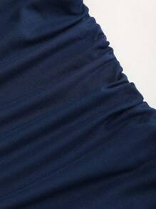 Sweetra Rochie midi casual Y2K, sexy, cu tivul asimetric cu cordon