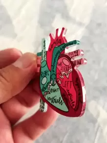 1 件 1.77 英寸 * 3.74 英寸心脏解剖图伸缩徽章卷轴，适用于护理学校，时尚心脏解剖图徽章扣卡夹，用于装饰和医院对医院工作人员的表彰和奖励，不易损坏。 - 彩色 - 查看 6