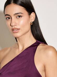 AiiRZ Vestido de satén mini de un solo hombro con detalle de lazo lateral para fiestas, cócteles, noches, ocasiones especiales, vacaciones, Año Nuevo