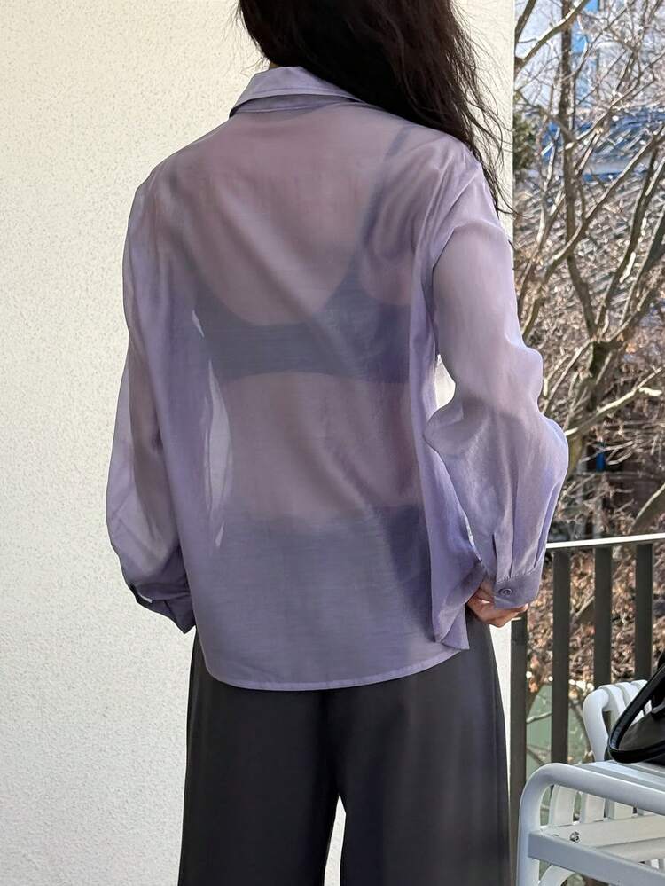 Women's Casual Long Sleeve Lace Patchwork Loose Blouse, Unique Design