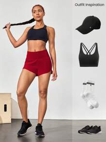 GLOWMODE 4" VitalSwift High-Waisted Running Shorts With Built-In Underwear Drawstring Pocket Workout Daily Gym Summer Quick Dry Moisture Wicking Anti-Odor