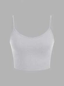 SHEIN EZwear 3st Slim Fit Cropped Camisole Linne för kvinnor, lämplig för sommaren - Multifärgad - Visa 9