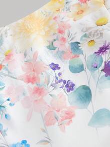 SHEIN MOD 带蝴蝶结的花卉印花女式连衣裙 - 彩色 - 查看 3