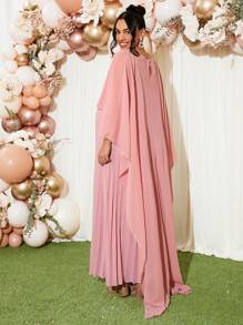 Loomaby Maternity Cloak Sleeve A-Line Dress,Gender Reveal Dress,Baby Shower Dress