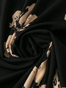 Rometta Plus Size Women's Floral Print V-Neck Cinch Waist Slim Fit Summer Dress