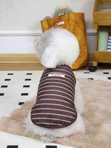 PETSIN Brown Spring/Summer Cute Minimalist Striped Pet Vest, Wearable For Cats And Dogs - Brown - View 1