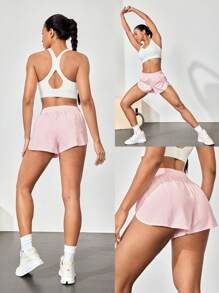 GLOWMODE Quần chạy bộ cạp cao, lưng vừa, siêu nhẹ, khô nhanh VitalSwift 4" có dây rút, có túi đựng đồ lót chống mùi tích hợp, tập luyện chạy bộ cường độ cao - Hồng - Xem 8