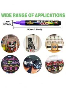 12 支/盒可水洗和湿擦液体粉笔，适用于黑板、白板、LED 玻璃窗、车窗喷漆、荧光广告粉笔 - 彩色 - 查看 8