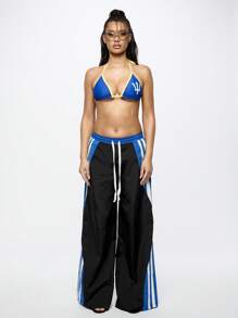 SUMWON WOMEN Sporty Relaxed Tracksuit Pants With Side Stripe Panel Design Athletic Loungewear Training Fitness Jogging Running Bottoms Breathable PerFormance Sweatpants With Elastic Waist - Multicolor - View 3