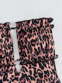 SHEIN VCAY 1 pieza Traje de baño tipo monokini con estampado de leopardo, minimalista y de moda, adecuado para vacaciones en la playa en verano